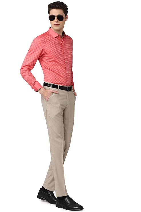 Peter England Men's Slim Fit Mid Rise Premium Formal Stretchable Knit Super Trouser | Comfort Lycra | 360-Degree Stretch - Image 2