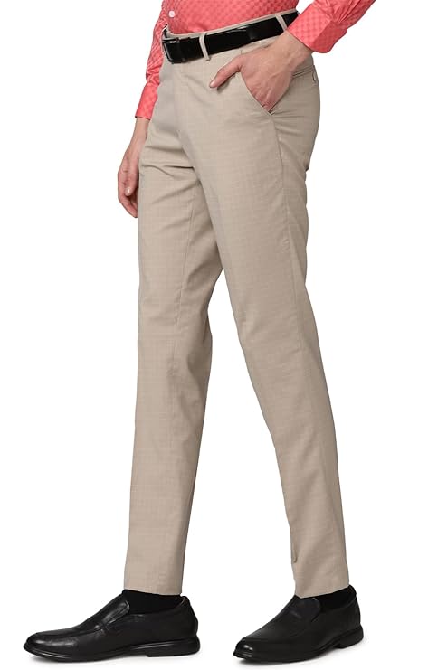 Peter England Men's Slim Fit Mid Rise Premium Formal Stretchable Knit Super Trouser | Comfort Lycra | 360-Degree Stretch - Image 4
