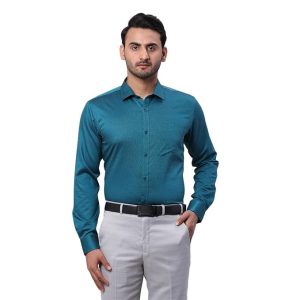 Park Avenue Men's Slim Fit Structure Pattern Pure Cotton Semi Cutaway Collar Full Sleeve Formal Shirt